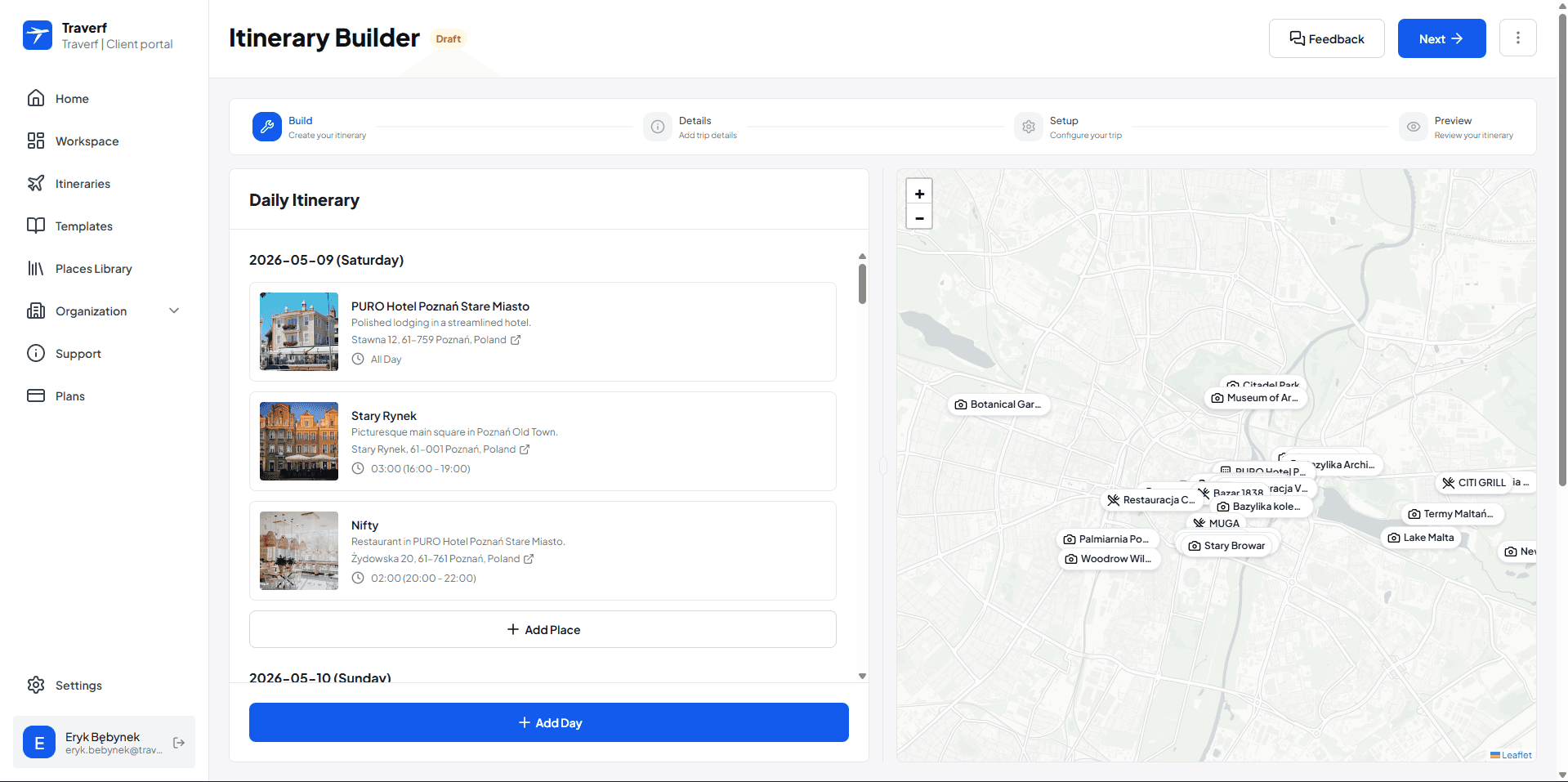 Design the trip plan